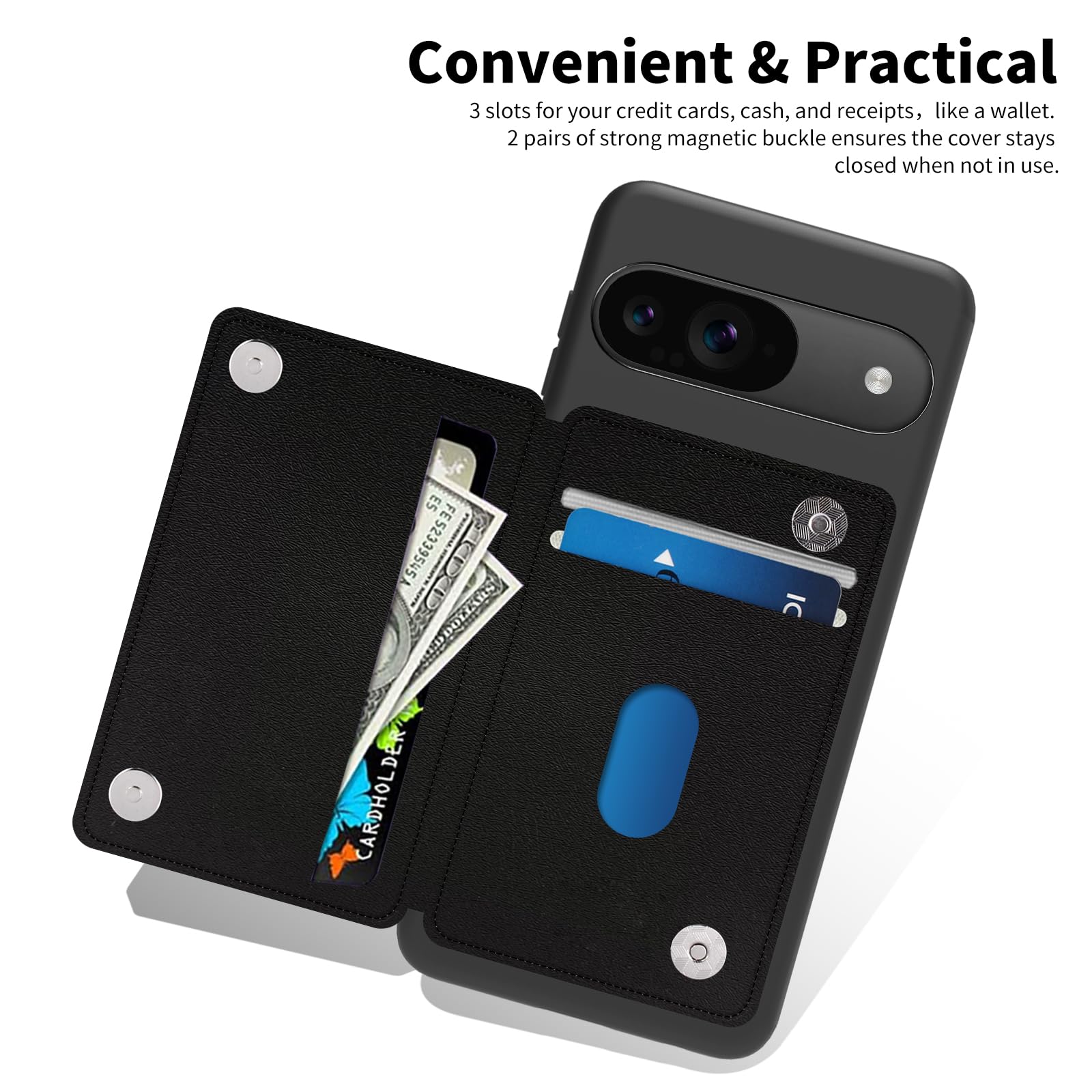 Funda Soporte Cierre Magnético Funda Tipo Cartera Para Google Pixel 6 Pro - Piel Sintética Funda Tarjetero Magnética