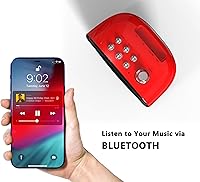 Vista 6 de iTOMA Reloj despertador retro con Bluetooth, pantalla de hora, ajuste de alarma, ranura para tarjeta TF, conector auxiliar, llamadas manos libres