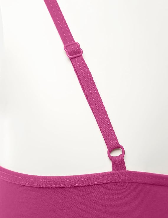 Women's Basic Cotton Adjustable Spaghetti Straps Cami T Shirts