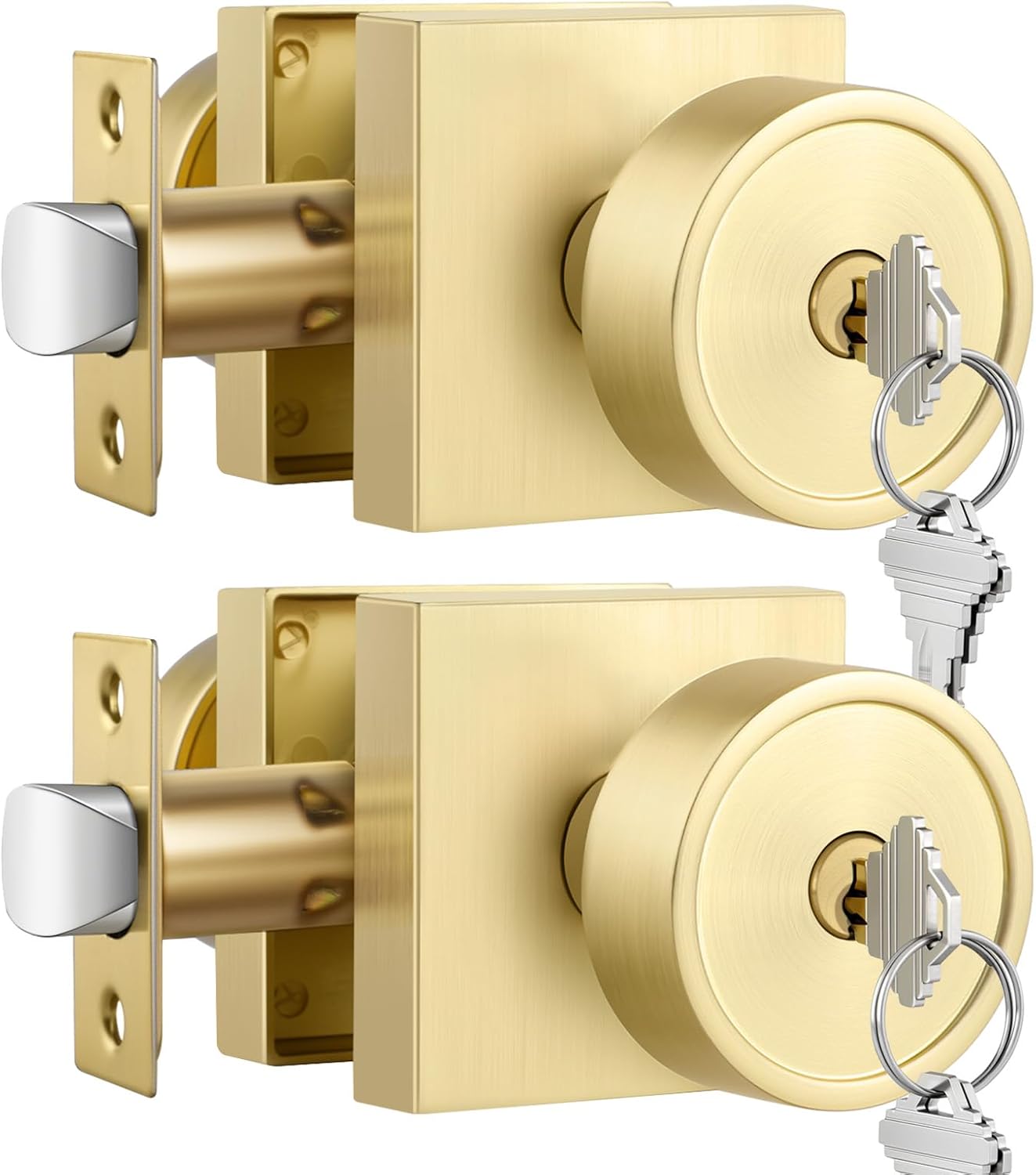 Haidms Black Interior Door Knobs, Zinc-Alloy Heavy Duty Round Matte Black Privacy Door Knobs Keyless for Bedroom Bathroom Office Bulk (6 Pack)