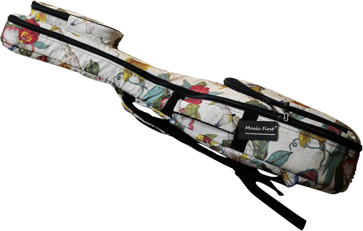 MUSIC FIRST Original Design 0.65" (16mm) Thick Padded Linen American Pastoral Style 5-string Banjo Case, Banjo Gig Bag (Fit for Overall Length 38 inch / 96~97cm Full Size Banjo)