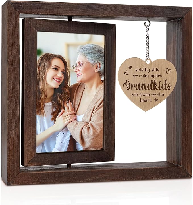 Mothers Day Gifts for Grandma, Grandma Rotating Picture Frame, Grandma Birthday