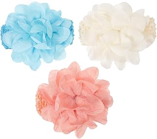 Tiaras De Bebê Menina Faixa De Cabelo Elástica De Flor Infantil Arcos Envoltórios Faixa De Cabelo Elástica De Flor Infantil Faixa De Flor De Meninas 3Pcs