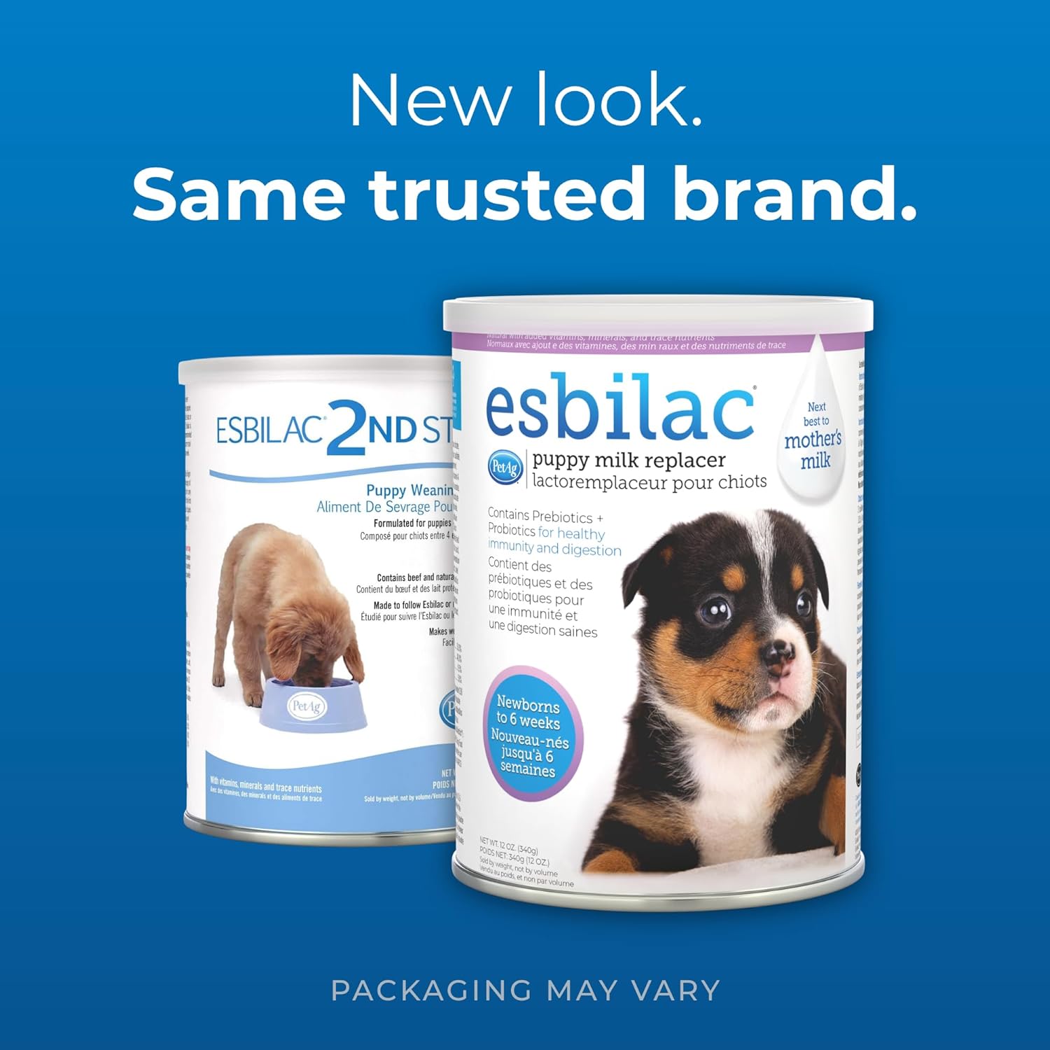 PetAg Esbilac Puppy Milk Replacer Powder - 12 oz, Pack of 3 - Powdered Puppy Formula with Prebiotics, Probiotics & Vitamins for Puppies Newborn to Six Weeks Old - Easy to Digest