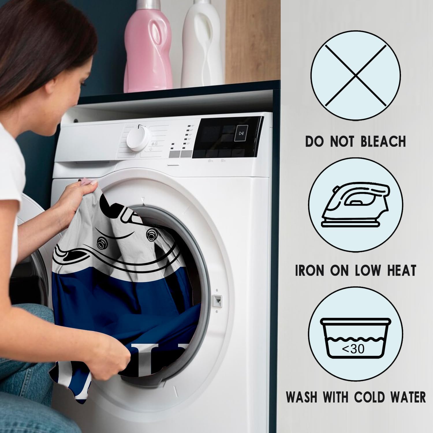 Dallas Curtains for Bedroom,Football Themed Blackout Curtains with Rod Pockets Top,City Style Drapes for Windows Living Room 2 Panels, 72''W x 63''L (Navy Blue-DA)