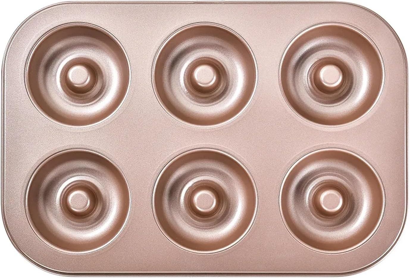 Stainless Steel 6-pack Cake Mold, Donut Mold, Muffin Cup, Household Small Cake Baking Tray, Baking Tool(Doughnuts)