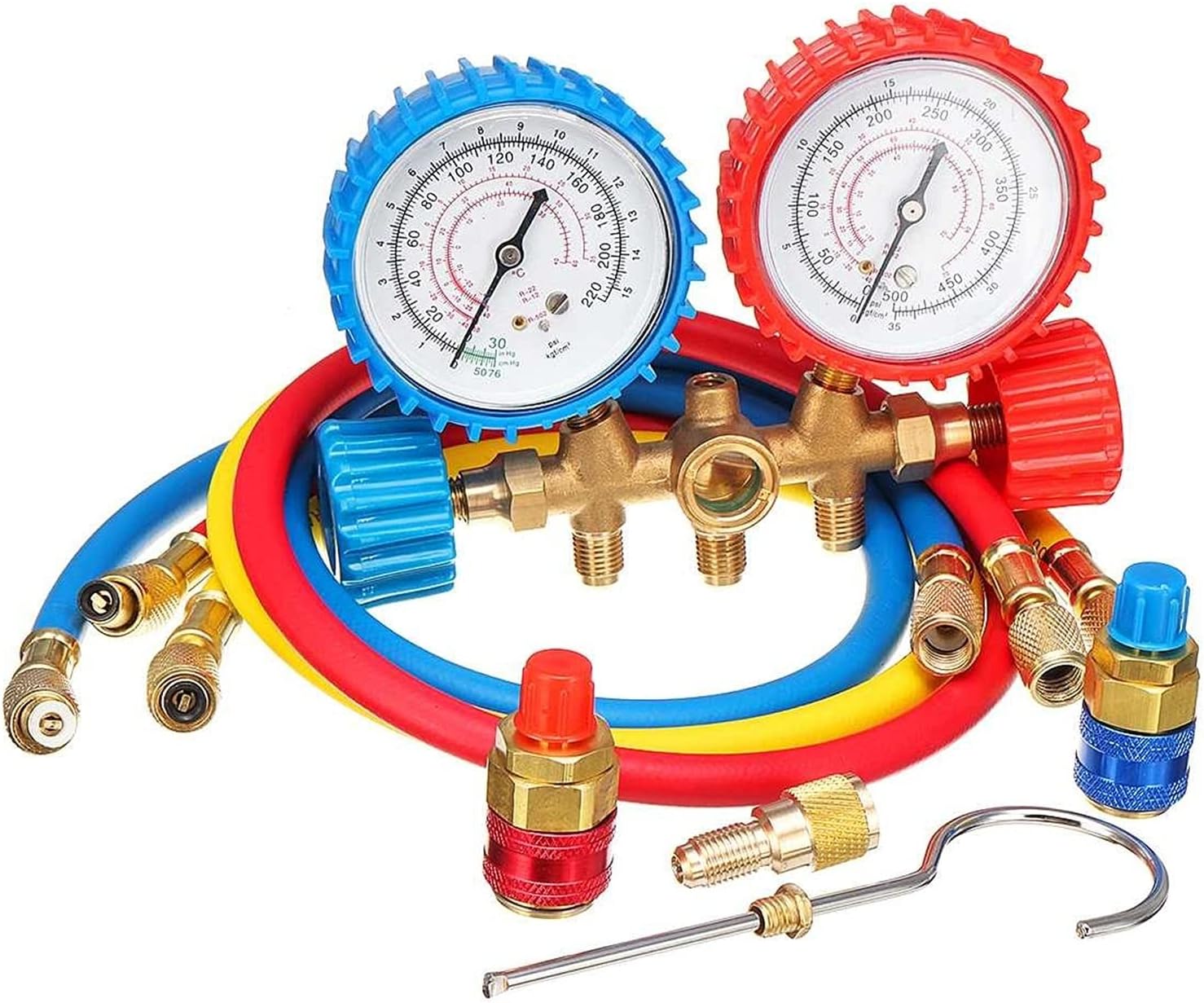 ZLIANG AC Vacuum Pump Exhaust Manifolds Air Conditioning Manifold