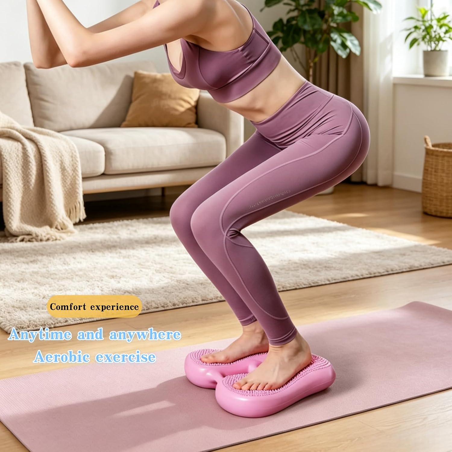 Inflatable Stepper, Home Fitness Equipment, Balance Trainer | portable home workout equipment,glute & thigh toning machine,balance board with foot massage,leg trainer,office fitness gear