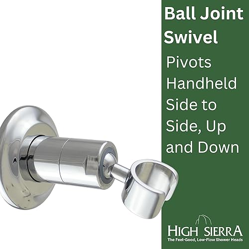 Miniatura 5 de High Sierra Showerheads - Soporte de pared de metal para cabezales de ducha de mano - Acabado cromado