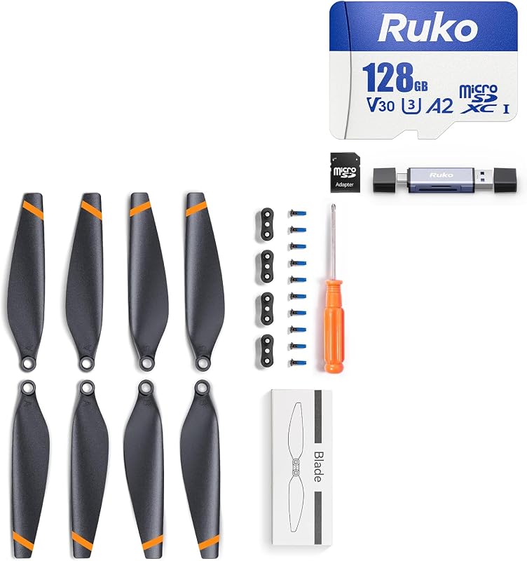 Tarjeta MicroSD Ruko R128G y hélices F11PRO 2