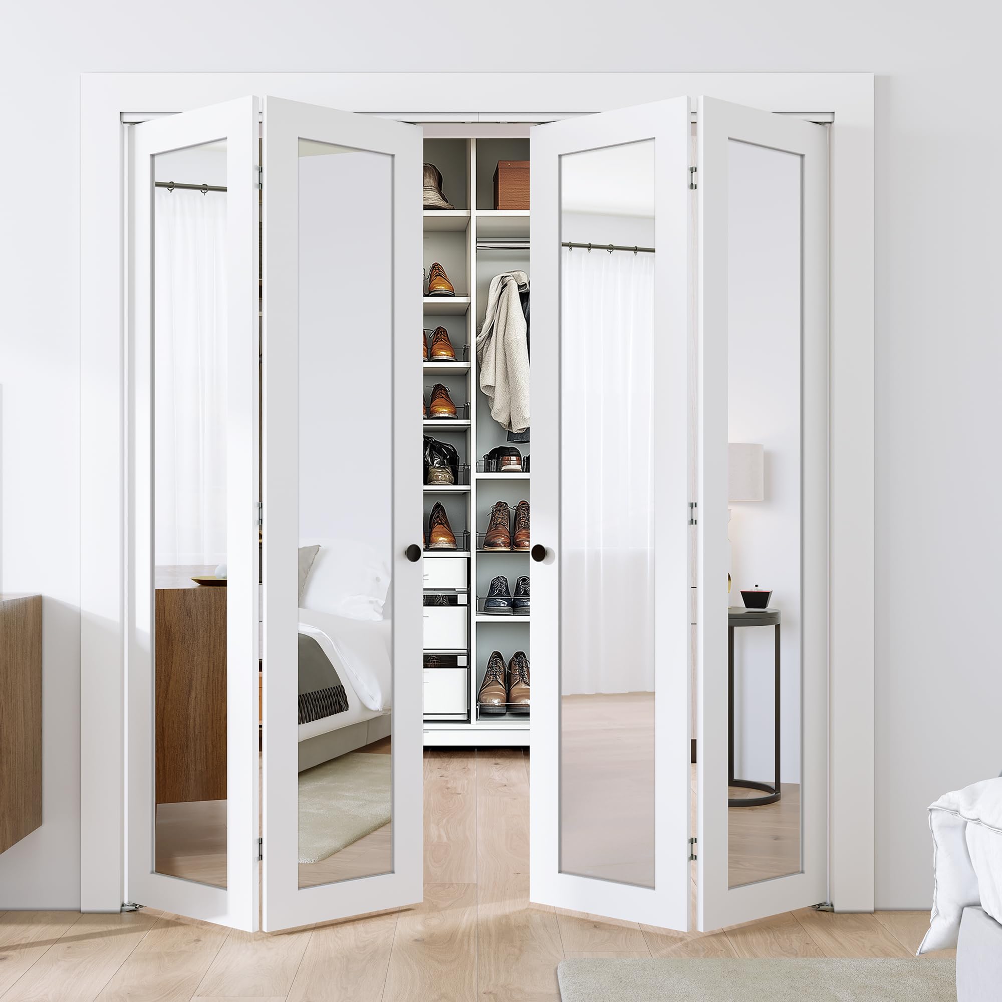 Snapklik.com : SMARTSTANDARD Bifold Doors, Mirror Closet Doors For 6015\, image size:2000x2000