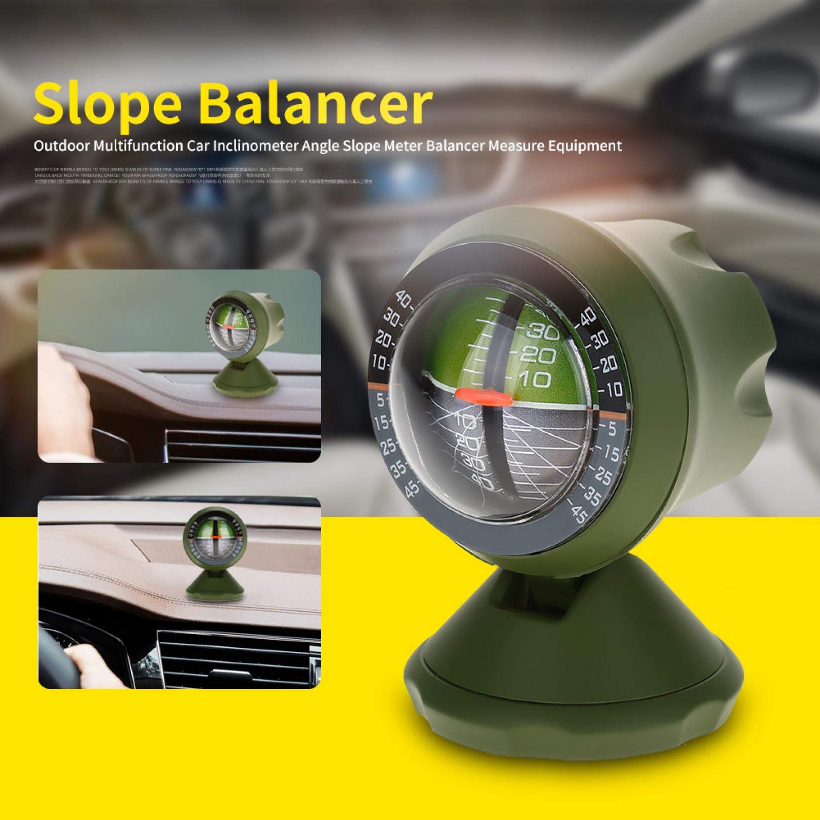 Inclinometro Per Auto - Indicatore Di Livello E Pendenza Per Fuoristrada - Verde Militare, 8x5.5x5 Cm - Foto 9