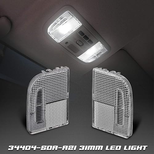 Miniatura 3 de HERCOO Kit de lente de cubierta de luz de cúpula de techo con interruptor de lámpara de cúpula interior de techo, bombilla LED compatible con Honda