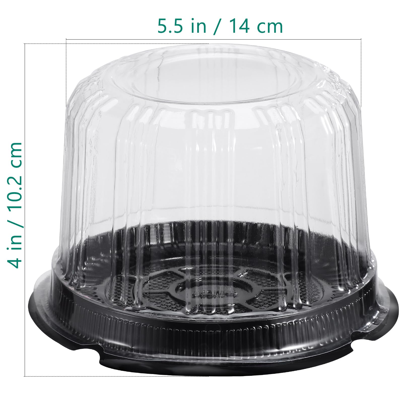Kichvoe Contenedores de plástico para tartas con tapas, 10 soportes redondos transparentes para tartas con cúpula, soportes para tartas de 4 pulgadas
