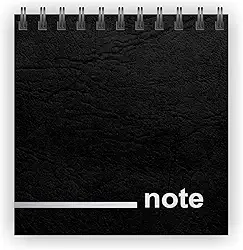Bloco de Notas Pequeno 155x160mm Escovado Note Preto cod. 0847 com 70 folhas sem pauta Abyaragraf