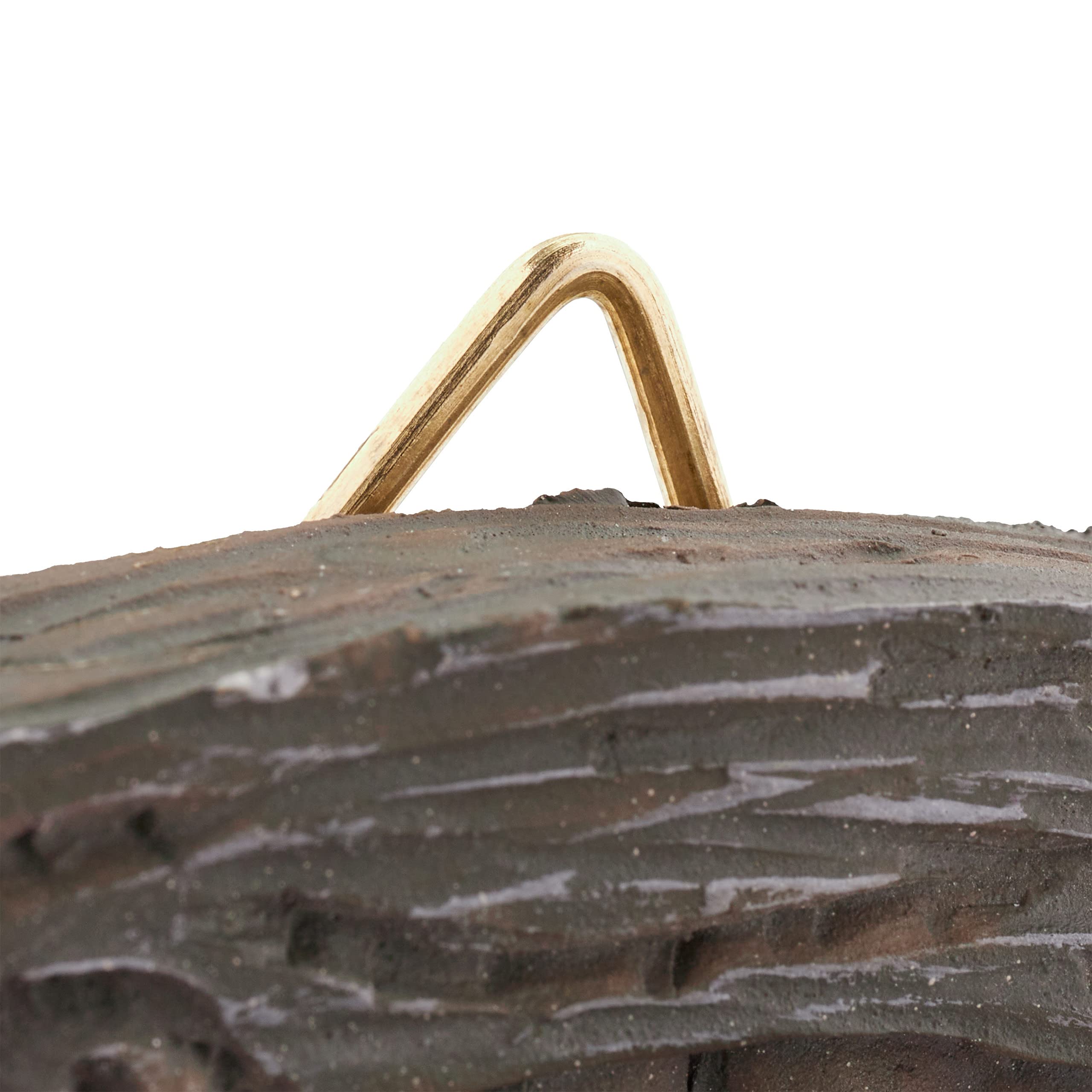 Relaxdays Krasnal z oknem, odporny na warunki atmosferyczne, dekoracja pnia drzewa, wys. x szer.: 15 x 8 cm, skrzat drzewa do zawieszenia, sztuczny kamień, kolorowy