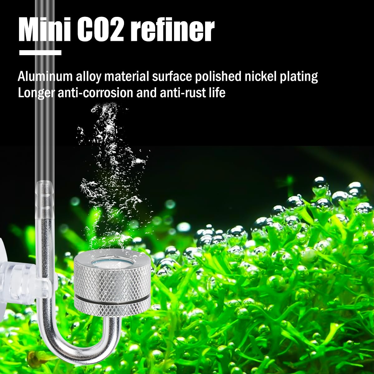 Diffuseur de CO2 pour aquarium, vaporisateur pour aquarium, diffuseur d'oxygène et de dioxyde de carbone avec ventouses et U-Pipe, diffuseur d'oxygène pour aquarium, diffuseur de CO2 pour aquarium