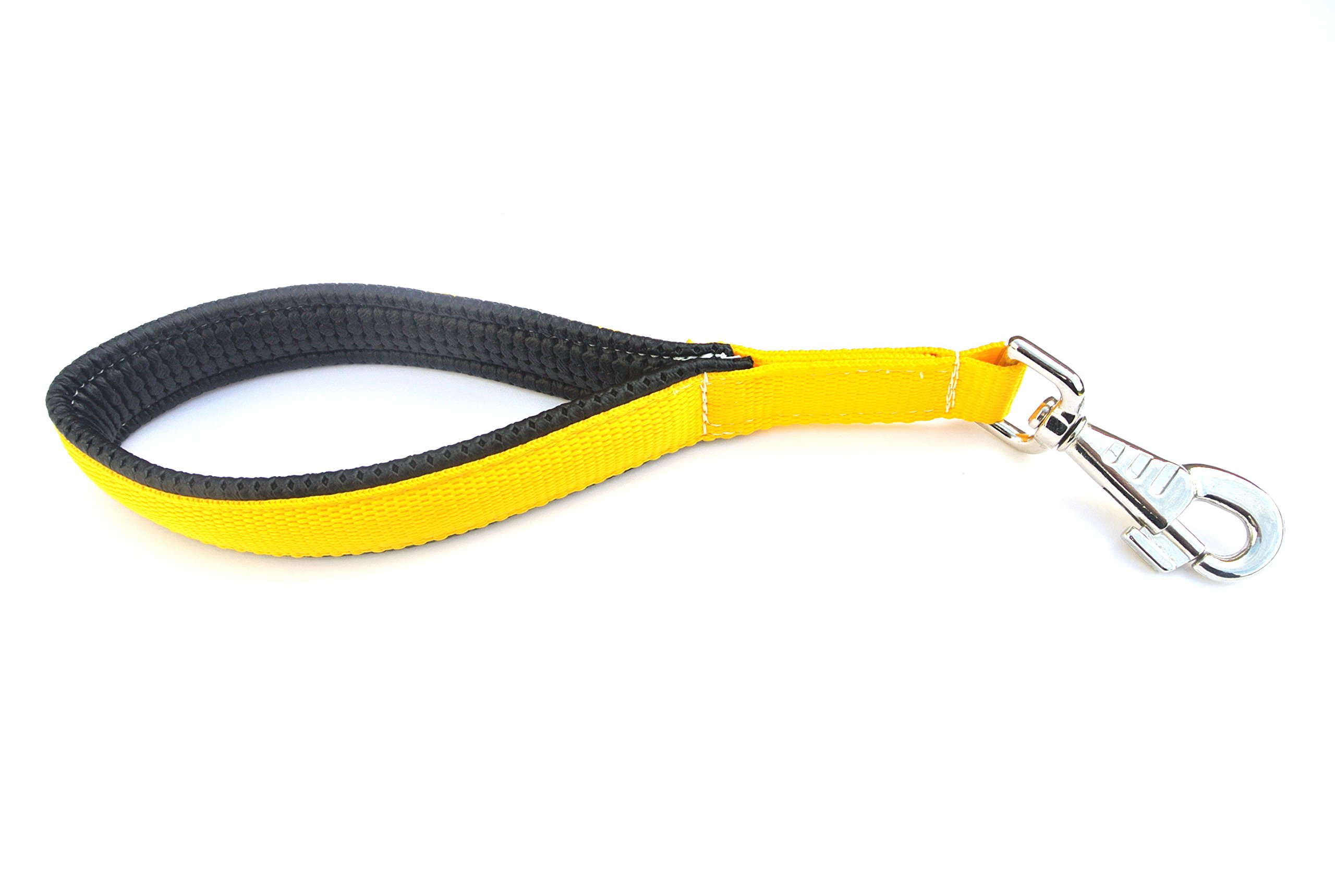 13" Short Close Control/Traffic Control Dog Lead With Padded Handle For Comfort In (Yellow) — image 1