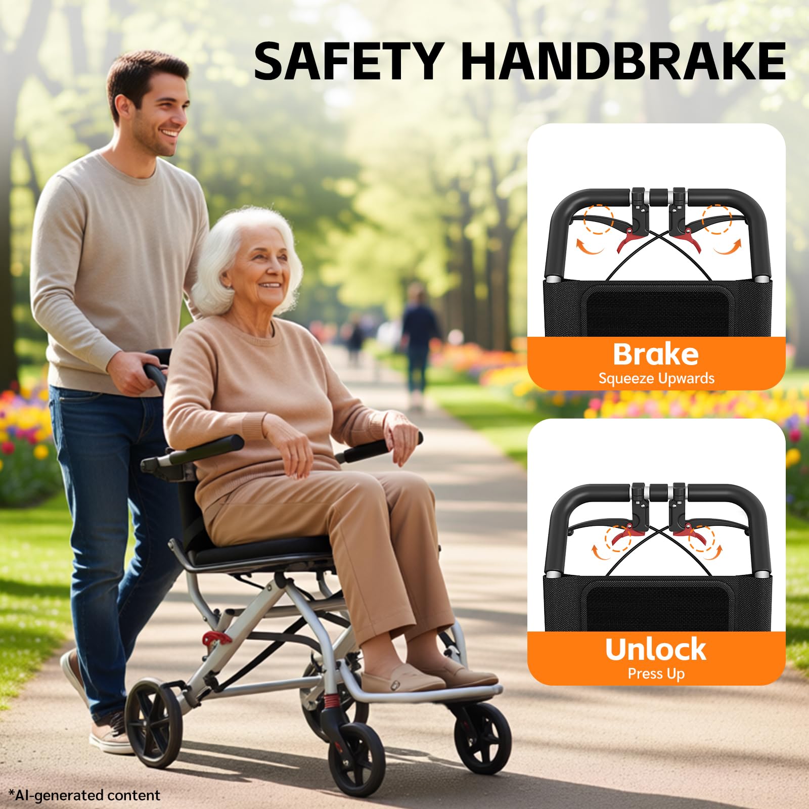 Lightweight Foldable Transport Wheelchair -5