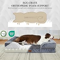 Vista 189 de Comfort Expression - Cama ortopédica para perros extragrandes, 53 x 42 pulgadas, cama impermeable y de apoyo de espuma con cojines removibles