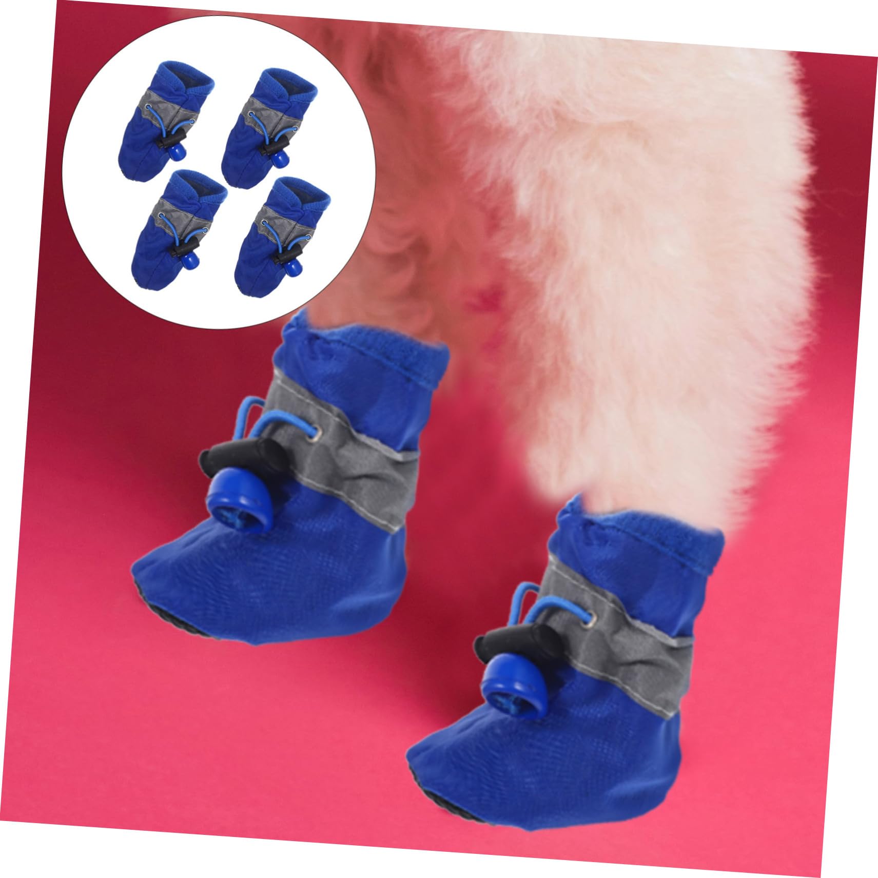 Baluue Lot de 4 bottes de neige pour chien - Bottes de pluie pour protéger les pattes - Chaussures pour chien - Chaussures pour chien de grande race - Bottes de neige d'été pour petite fille