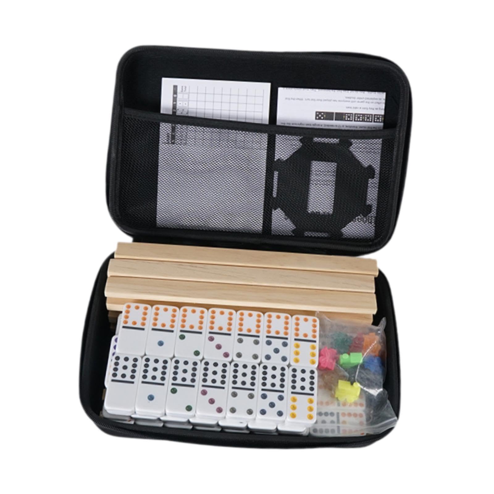 Oshhni Juego dominó con 4 Soportes para dominós. Regalo clásico para Fiestas. Juegos fichas, Juegos Mesa, Rompecabezas para, Adultos y, 91 Tiles Dot