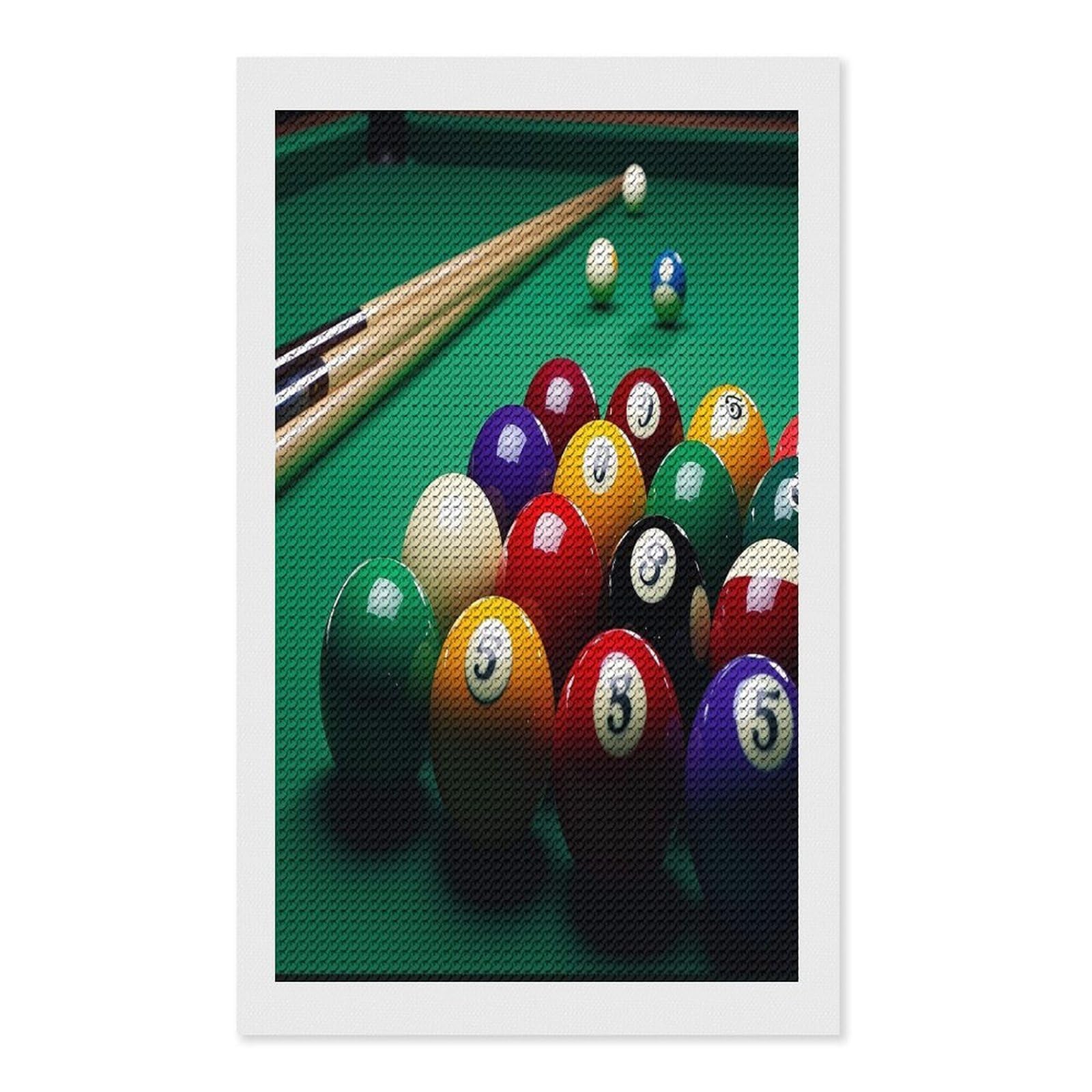 FekiLoot Billiards Diamond Painting Kits for Beginners DIY Diamond Art Kits for Adults Full Drill Round Diamond Dot Gem Art Painting Fun DIY Crafts for Home Kitchen Wall Decor Gift 12"x20"