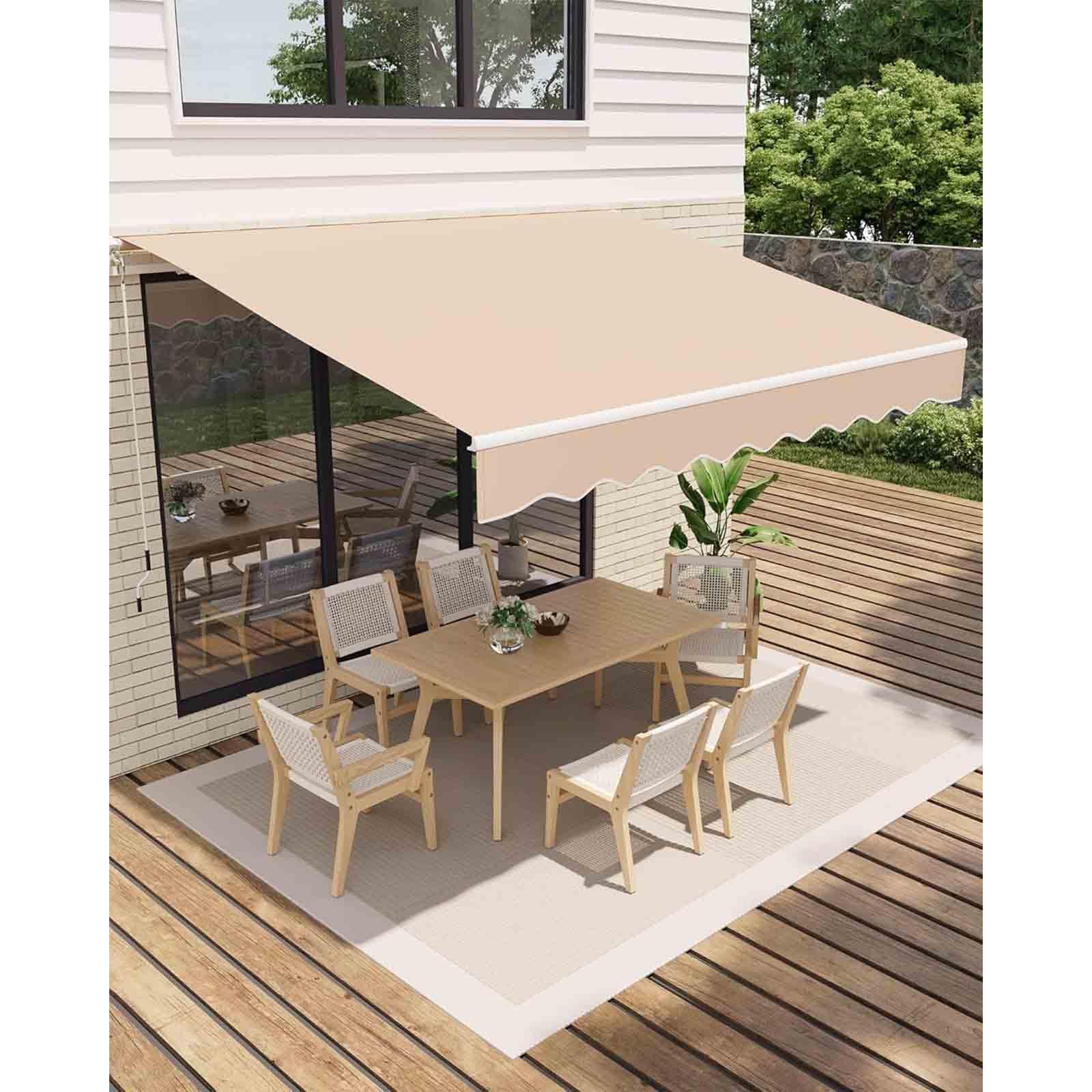 (Only Cloth) 2.0m 2.5m 3.0m 3.6m 4m 5m Awning Fabric Replacement Fabric, Waterproof Oxford with Valance Durable With Uv Protection, for Courtyard, Balcony, Restaurant,003,4x2.5m(13x8.2ft)