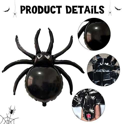 Miniatura 45 de Globos de aluminio de Halloween, juego de pancartas de globo negro para fiesta, kit de banderines de letras de Mylar de 16 pulgadas para decoración