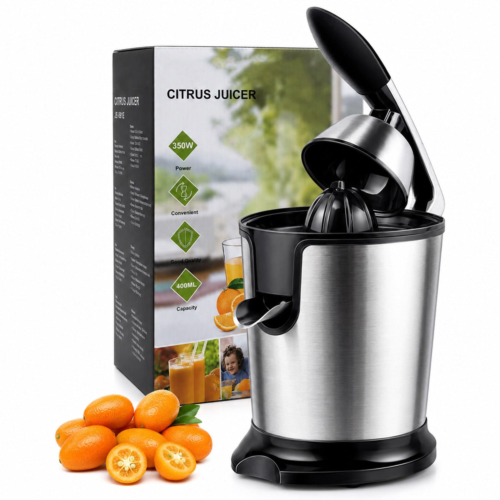 Extracteur de Jus d'Agrumes Électrique, 350 W Presse-Orange et Citron