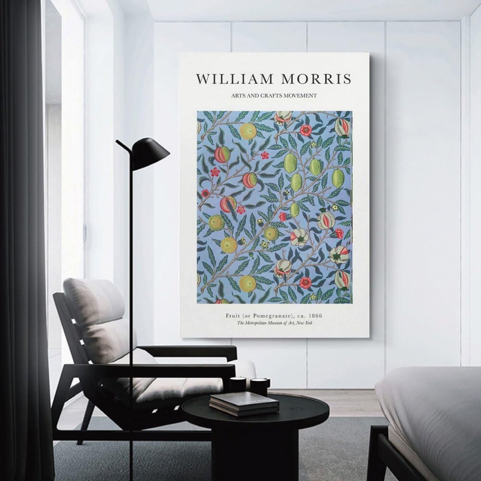 Junmoney Canvas Wall Picture William Morris Lime, 20x30inch(50x75cm), for Calm Bedrooms, Home Corners Or Flats, Decorative Wall Art for Cosy Rooms
