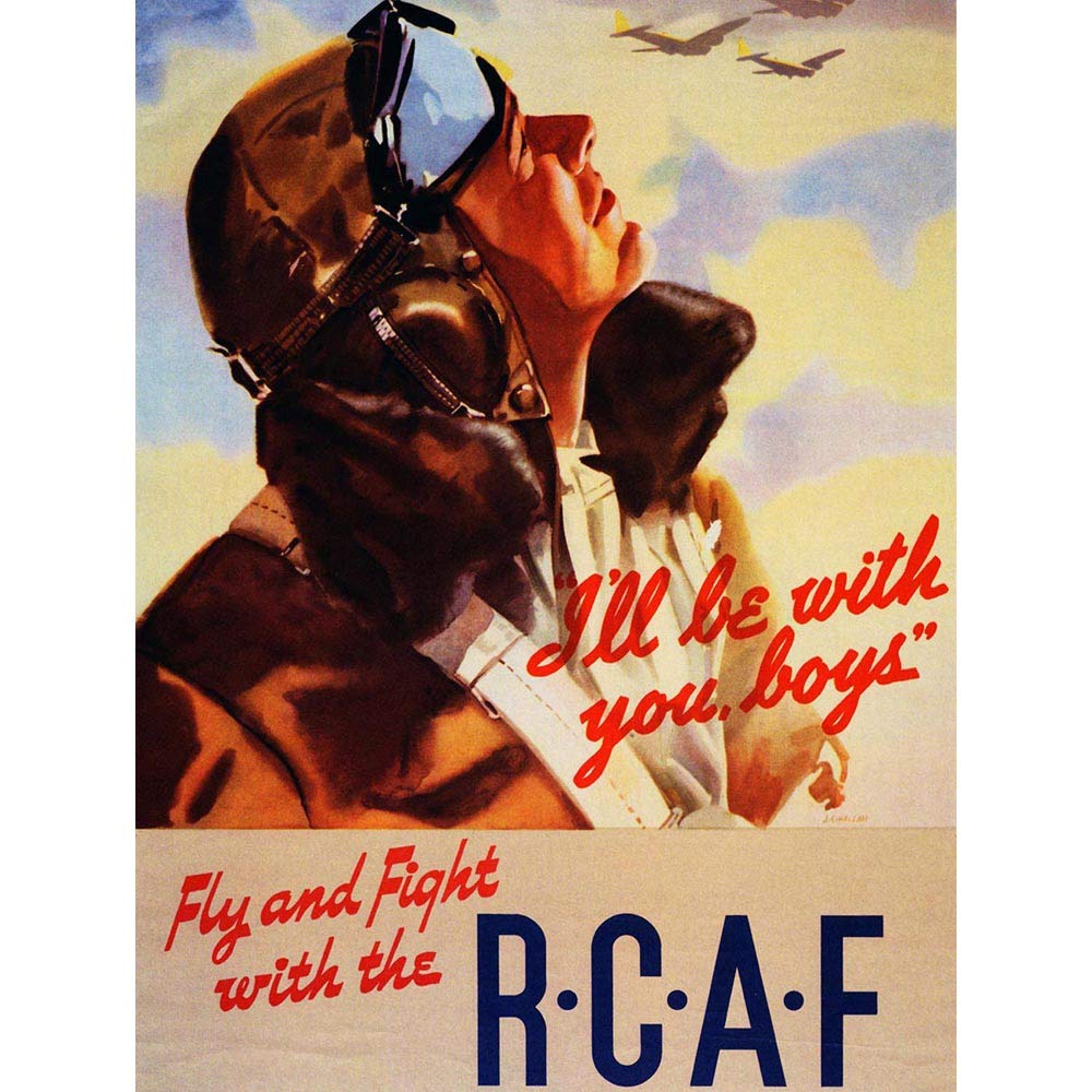 Wee Blue Coo War Wwii Canada Rcaf Pilot Fight Fly Art Print Poster Wall Decor 12X16 Inch