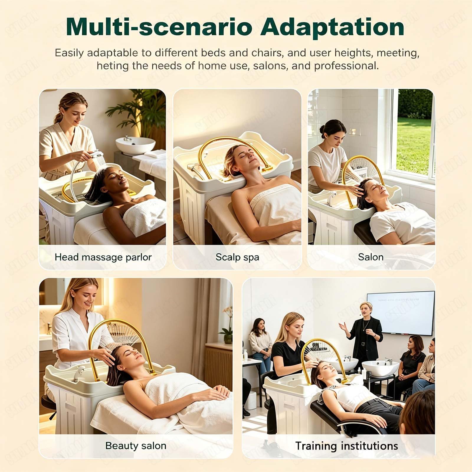 Head Spa Equipment - Ergonomic Shampoo Bowl With Fumigation, Variable-Height Circulation, 3000w Energy Efficient Design, 30l Waste Removable Tank For Barber Shops, Refreshes Hair