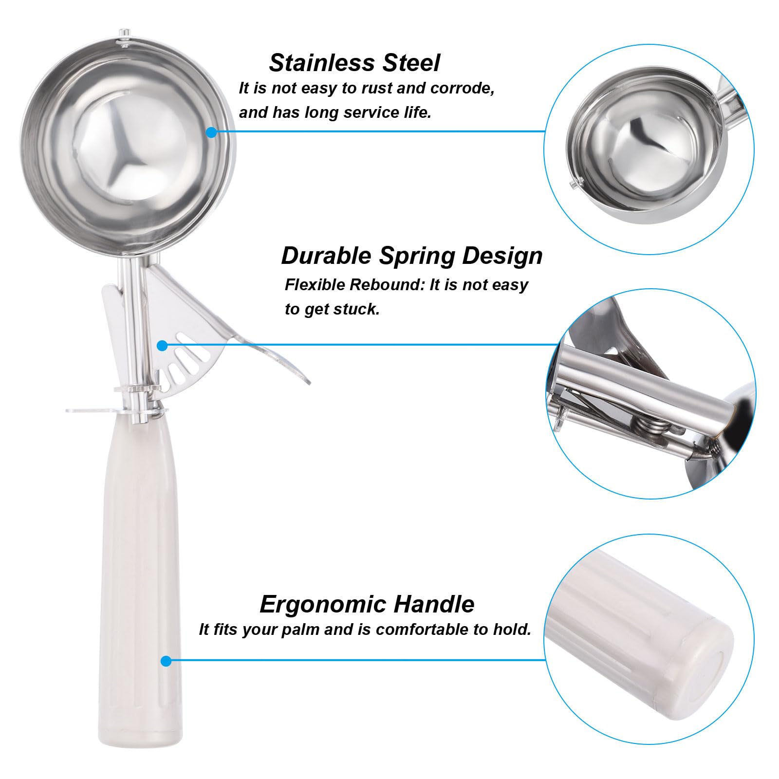PATIKIL 3.2 Ounce Ice Cream Scoop with Trigger - Image 3