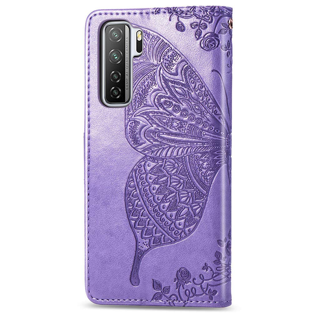 Custodia COTDINFORCA Per Huawei P40 Lite Con Disegno A Farfalla In Rilievo, Portafoglio In Pelle PU Con Slot E Chiusura Magnetica - 3