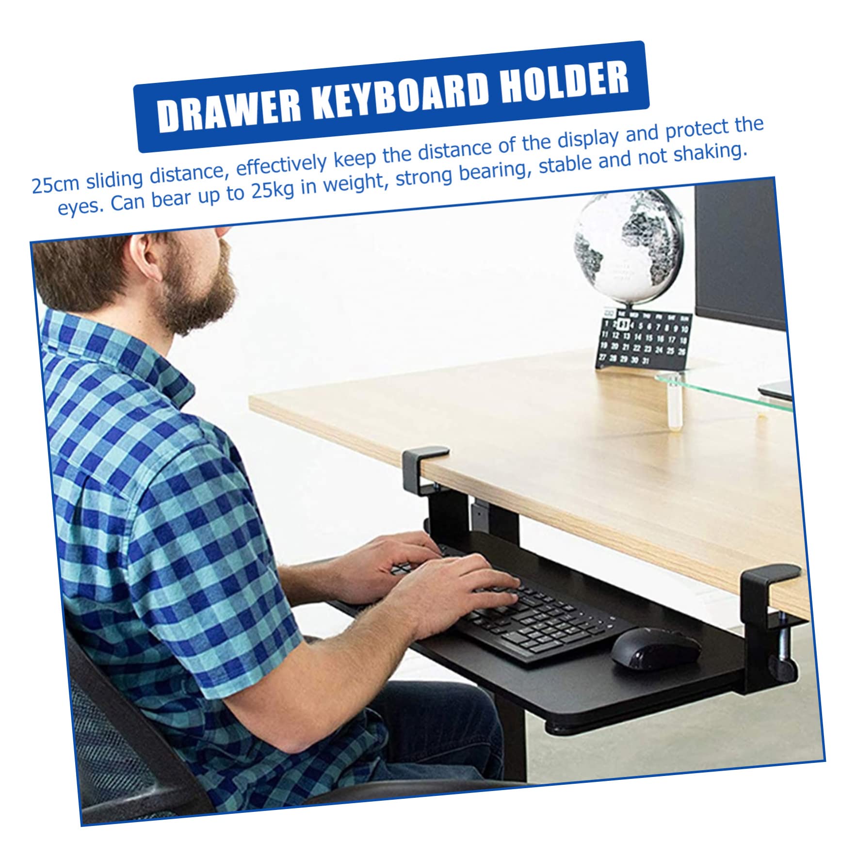 Wysuwana Tacka Na Klawiaturę Do Stołu Do Pisania Wysuwana Platforma Szuflada Na Komputer Ergonomiczna Tacka Na Klawiaturę Akcesoria Komputerowe Wysuwana Podstawka Na Klawiaturę