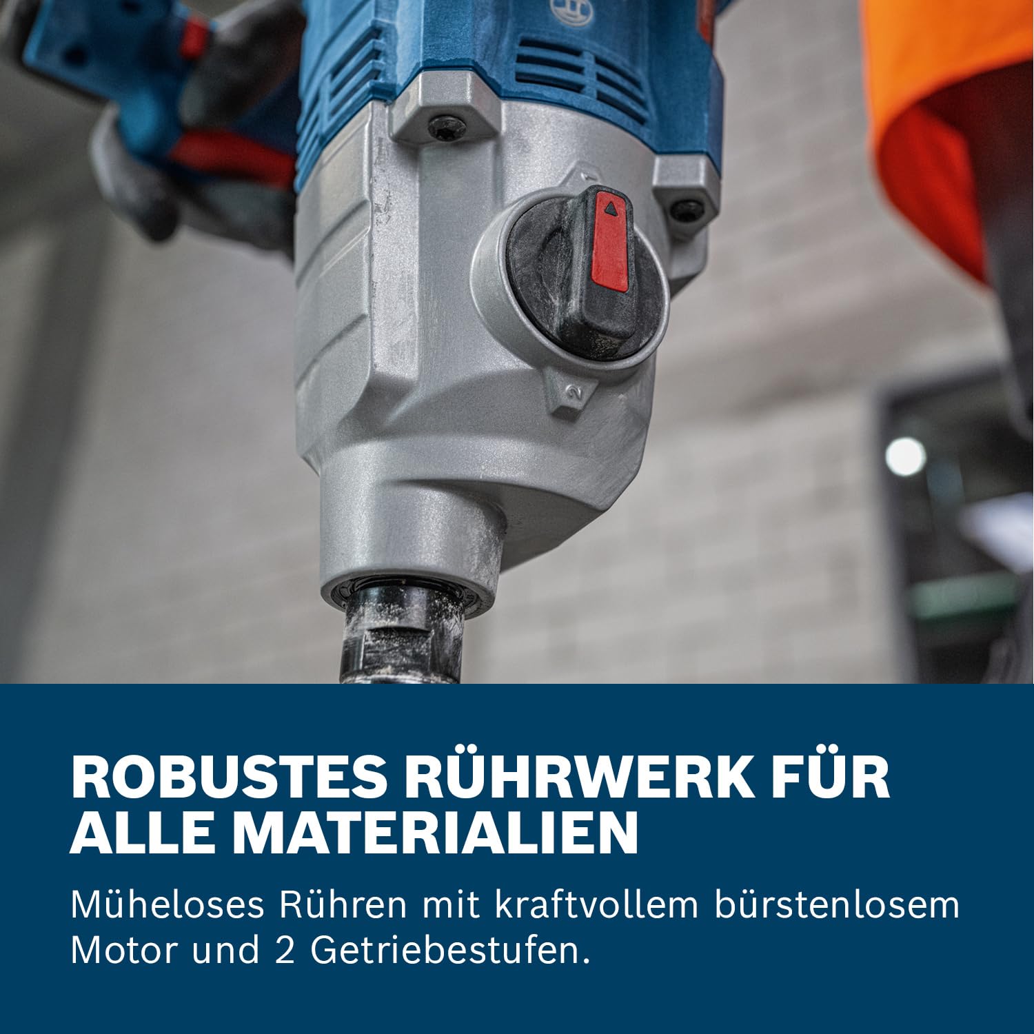 Bosch Professional 18V System Akku-Rührwerk GRW 18V-160 (inkl. 1x Verlängerung 7 cm (M14-M14), 2x Schlüssel)