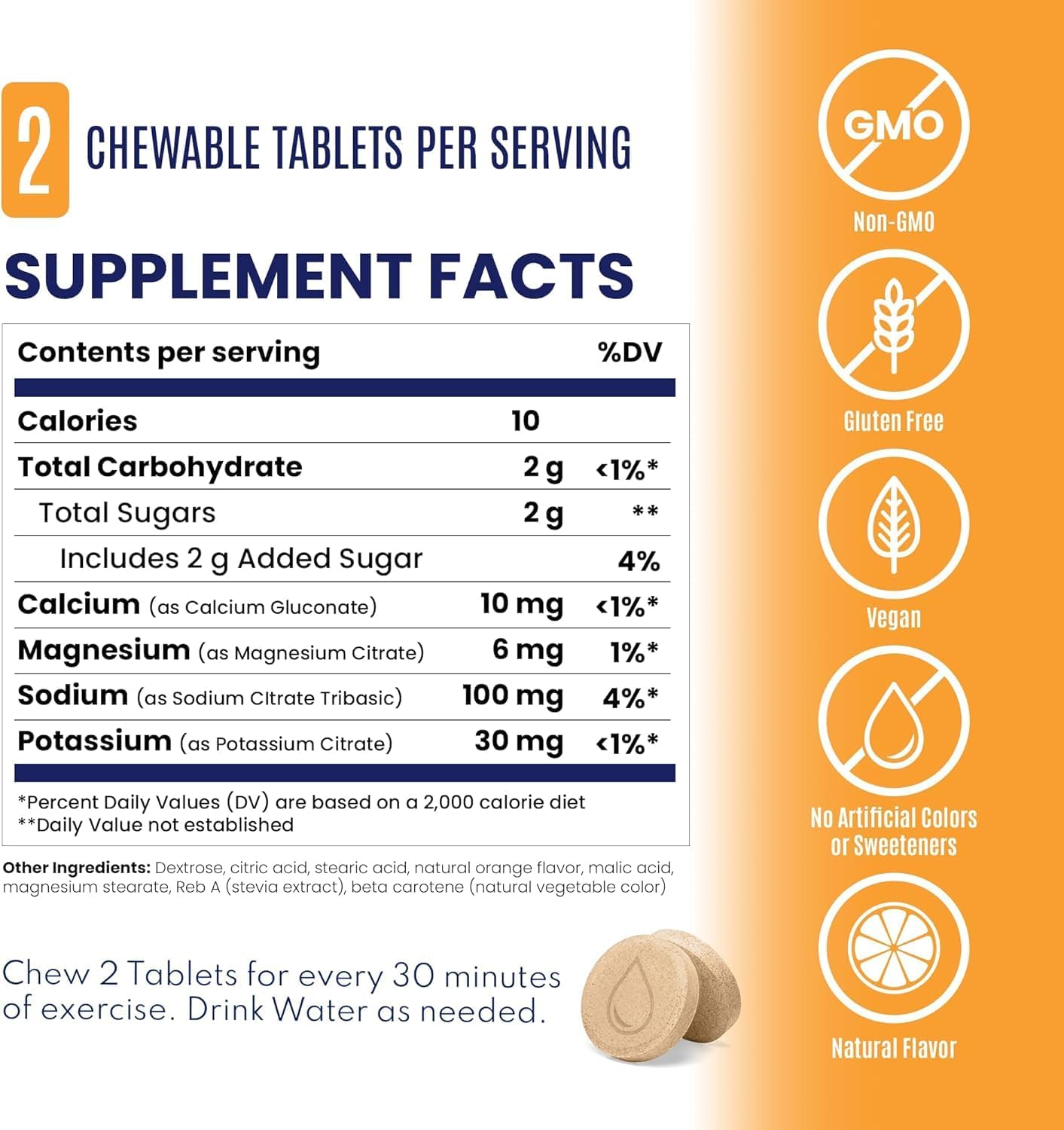 SaltStick Electrolyte FastChews - 120 Orange Chewable Tablets - Salt Tablets for Running and Hydration, Electrolyte Chews - 120 Count