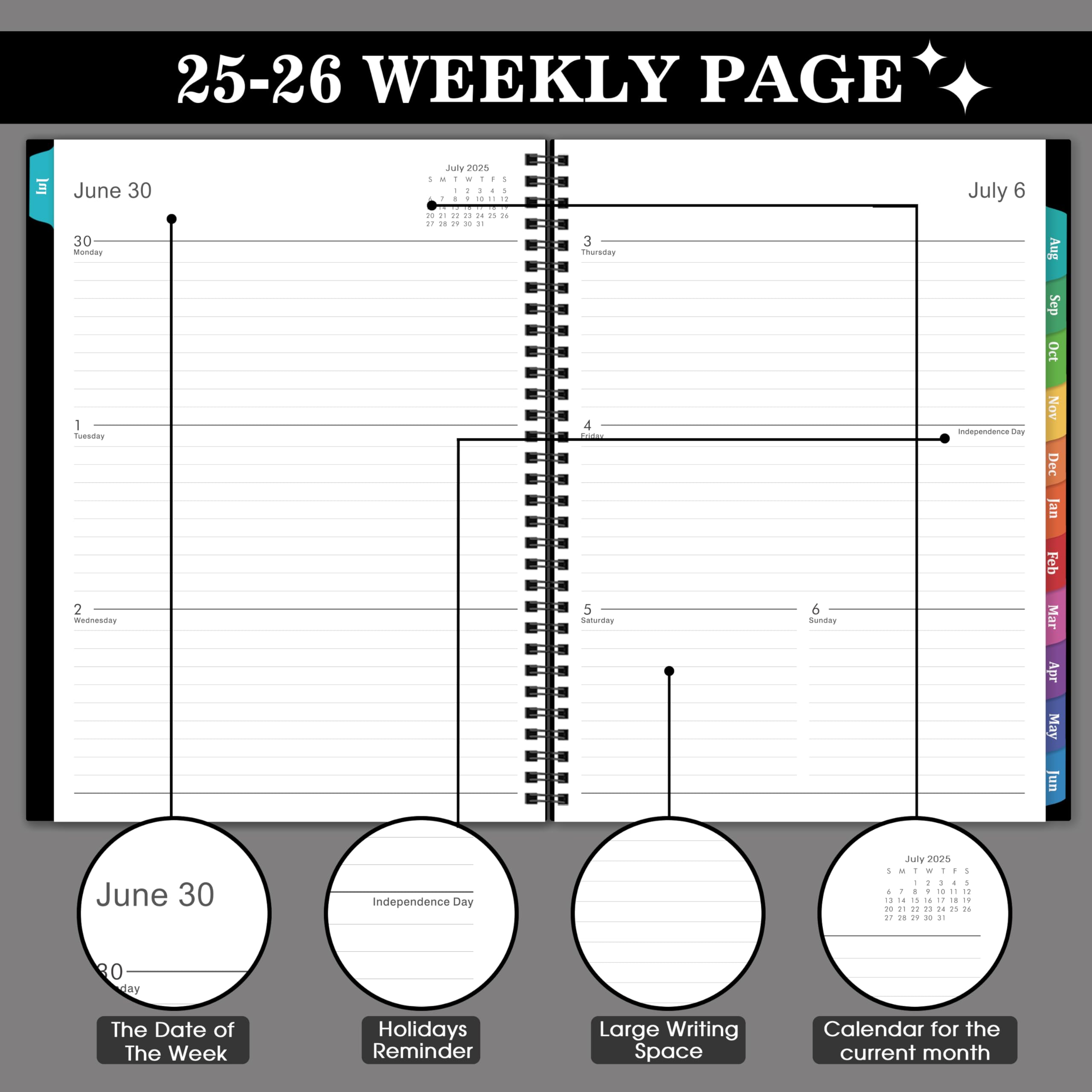 Snapklik.com : Planner 2025-2026 - July 2025 - June 2026, 8.9" X 11.5 ...