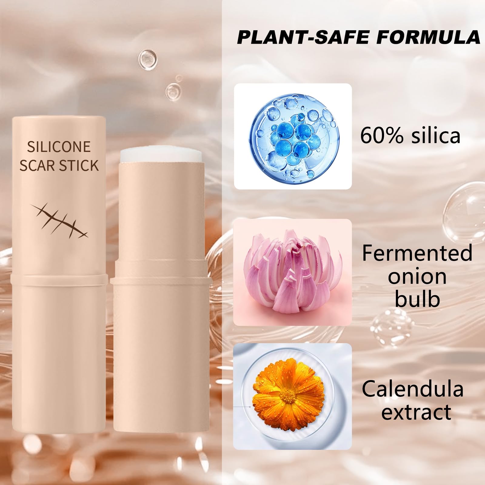 Scar Solutions - Stick per cicatrici in silicone, realizzato in 60% silicone, leggero e facile da applicare, delicato su tutti i tipi di pelle (2 pezzi)