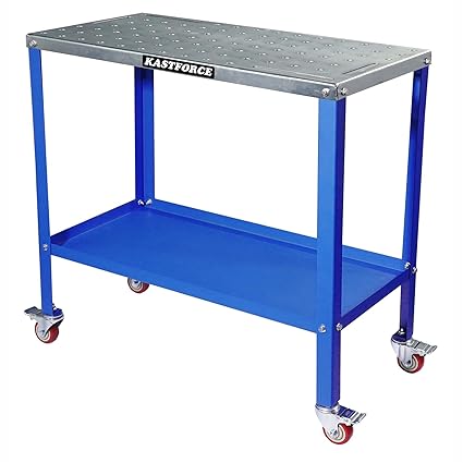 KASTFORCE KF3002 Rust-Free 36 18 Welding Table 1200 lbs Loading Capacity, Wedling Cart Universal Work Table with 5/8