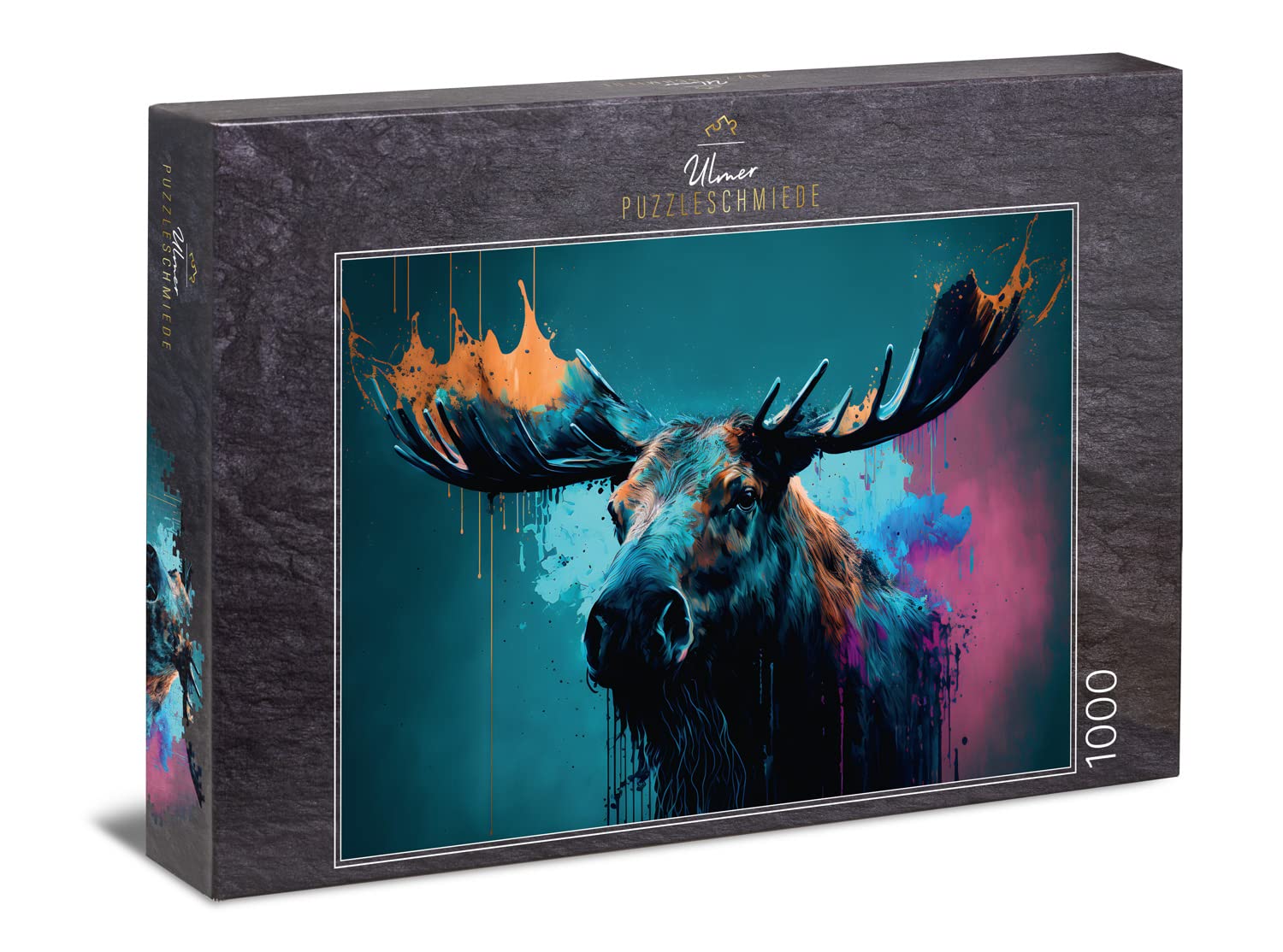 Ulmer Puzzleschmiede, Elk Puzzle King of the North, The Mighty Elk as an Abstract 1000 Piece Puzzle