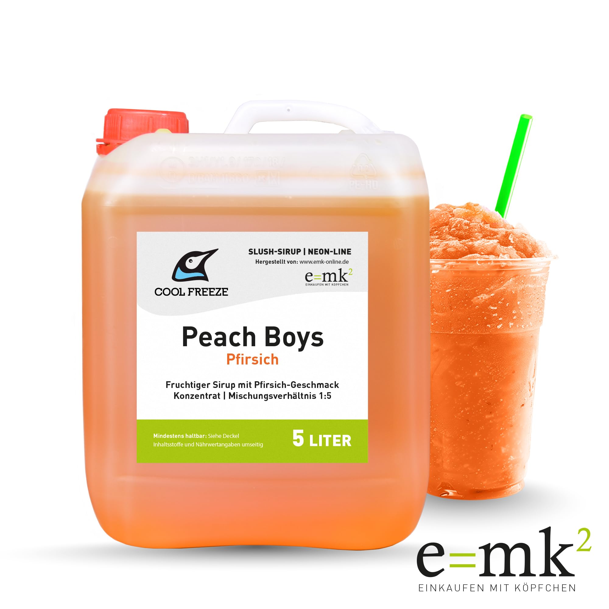 Slush-Eis-Sirup 4×5 L Set – Cola, Pfirsich, Waldmeister & Blaubeere | Konzentrat 1:5 Mix-Set | Glycerin Frei | Slushy Eis selber machen | Perfekt für Ninja Slushy Maschine | Premium Qualität