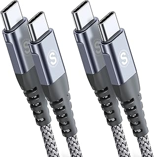 [2Pack 1M]USB C to USB C 60W Cable, Type C Charger Cord Compatible with Samsung Galaxy S23/S22/S21/S20+ Ultra, Note 20/10 Ultra, MacBook Air/Pro, iPad Pro, iPad Air 2020, iPad Mini 6, Pixel,i phone 15