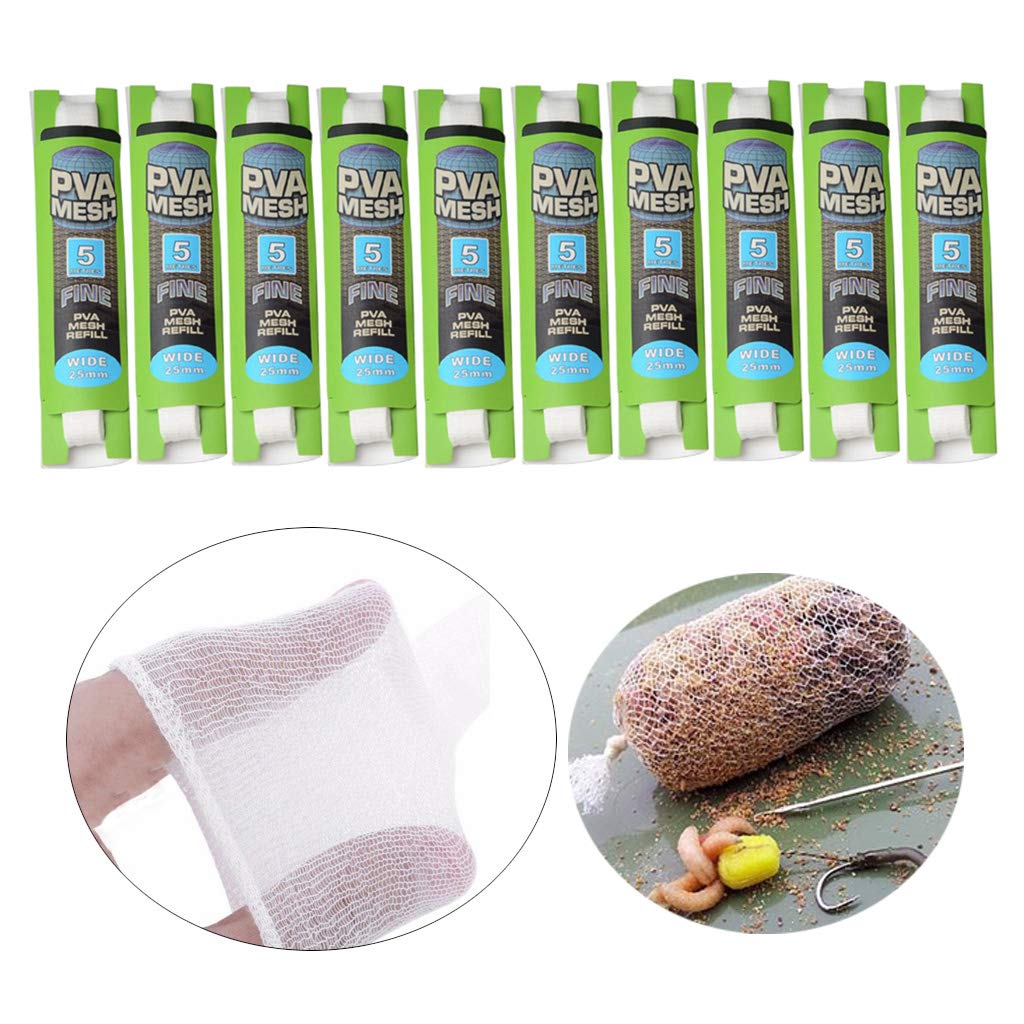 Qianly Filet de Pêche Universel en Filet Soluble dans l'eau PVA, 10 X 25 Mm, 5 M, pour Appâts Solides