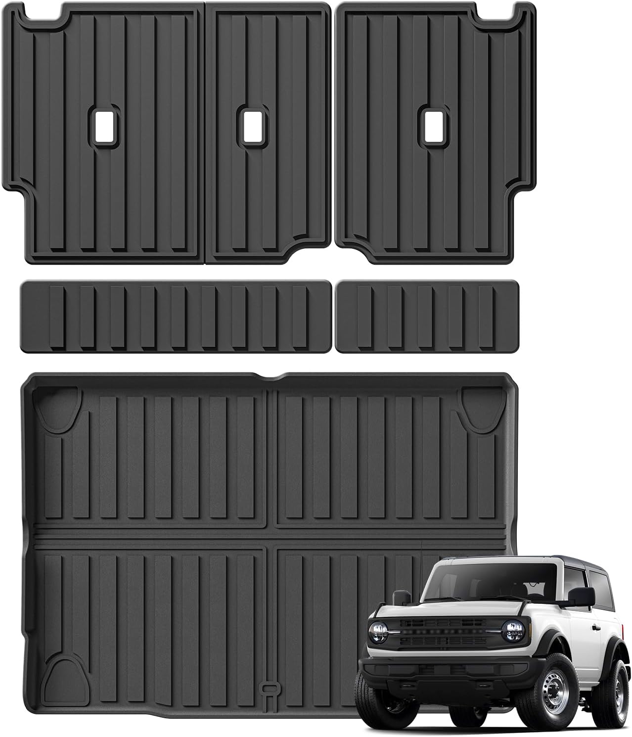 SMABEE Backrest Mats & Cargo Liner for Ford Bronco 4 Doors 2021-2024 (Not fit Bronco Sport & 2 Doors) All Weather Trunk Mat Back Rest Pads for Ford Bronco AccessoriesTPE Anti-Slip Interior SMABEE Backrest Mats & Cargo Liner for Ford Bronco 4 Doors 2021-2024 (Not fit Bronco Sport & 2 Doors) All Weather Trunk Mat Back Rest Pads for Ford Bronco AccessoriesTPE Anti-Slip Interior