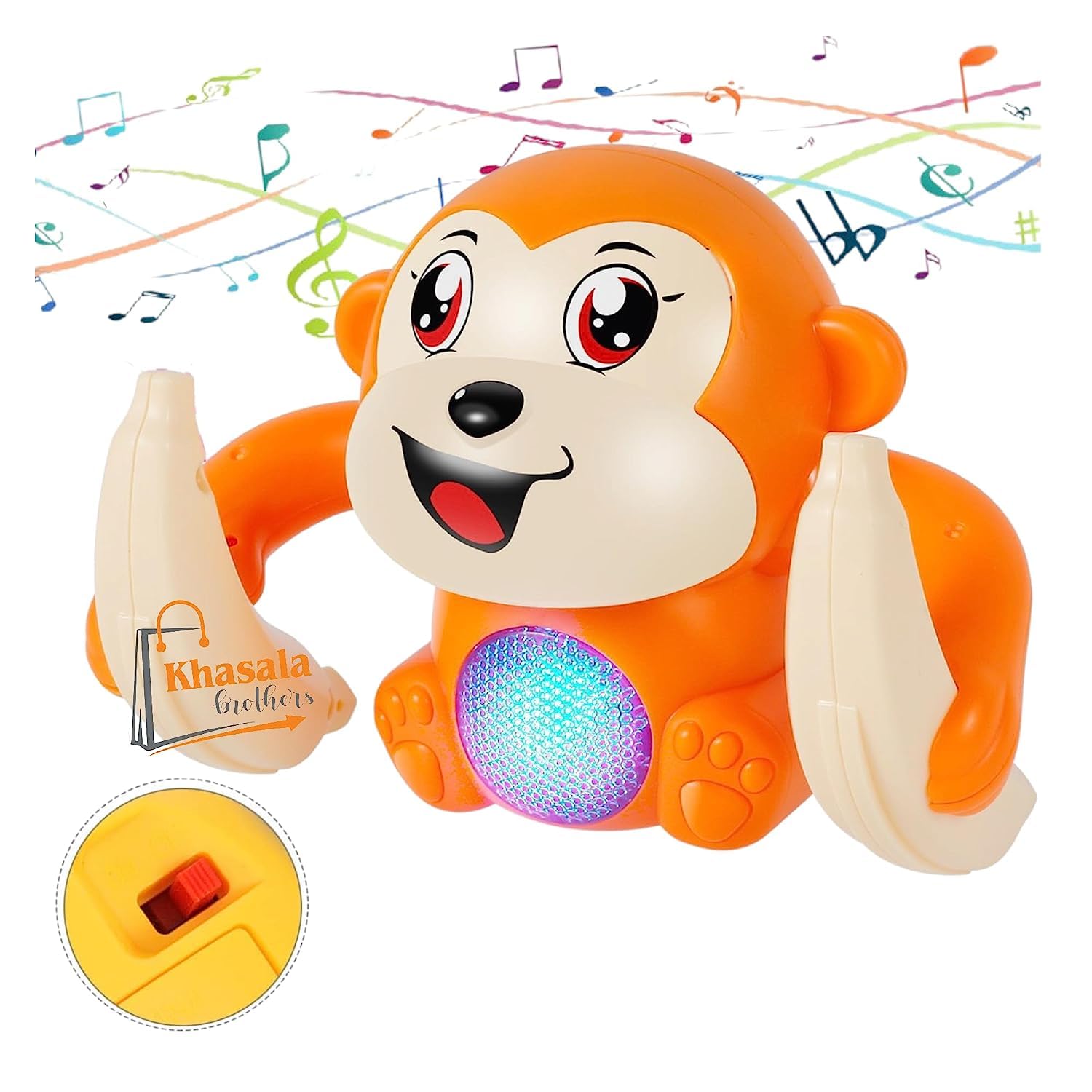 Monkey Music Animal Toys, Voice Control Touch Control Musical Light And Sound Effects Toy For Kids, Multicolor