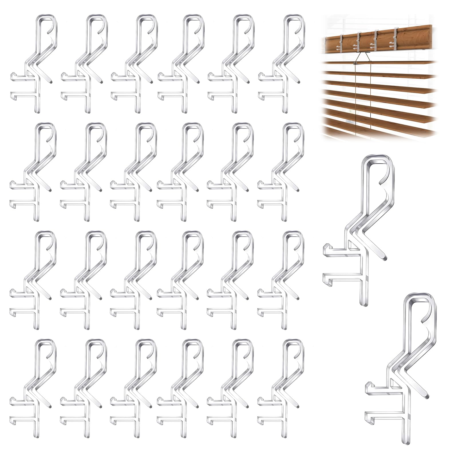 Llikknve Blind Clips, 26 Pcs Valance Clips, Replacement Window Blinds Clip With A Groove In The Back For Horizontal Blind Retainer Holder