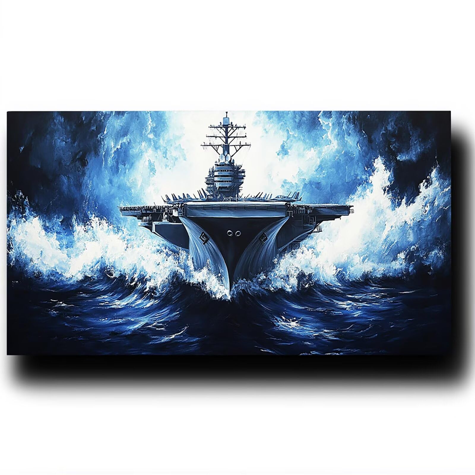 Pintar por Numeros Adultos Portaaviones, Pintar por Numeros Niños Kit Manualidades Adultos Mar Cuadros para Pintar por Numeros Pintura Acrílico, Cuadros Decoracion Salon Modernos 80X160cm 7w-K-W
