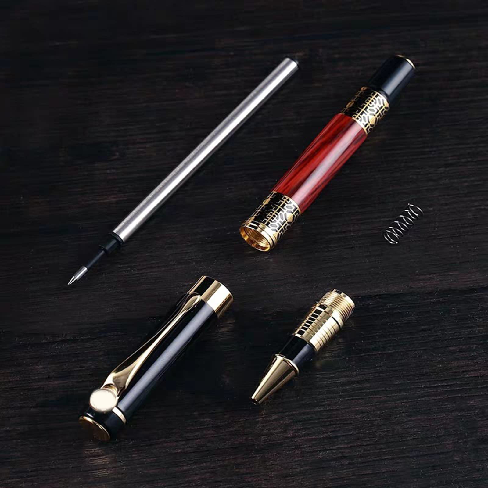 Metal Wood Grain Roller Ballpoint Pen Retro Fountain Pen Signature Writing Pen for Executive Office Business Women Men — view 5